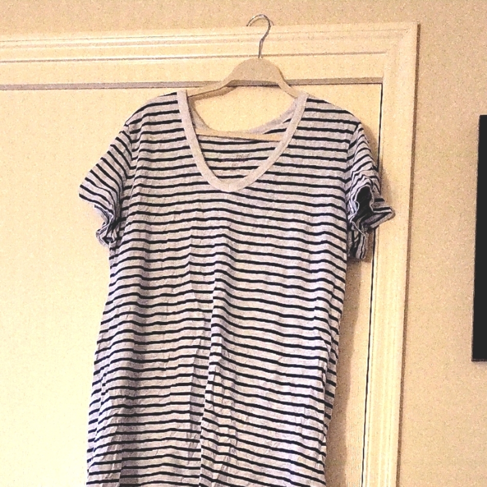 Striped V-Neck Dress